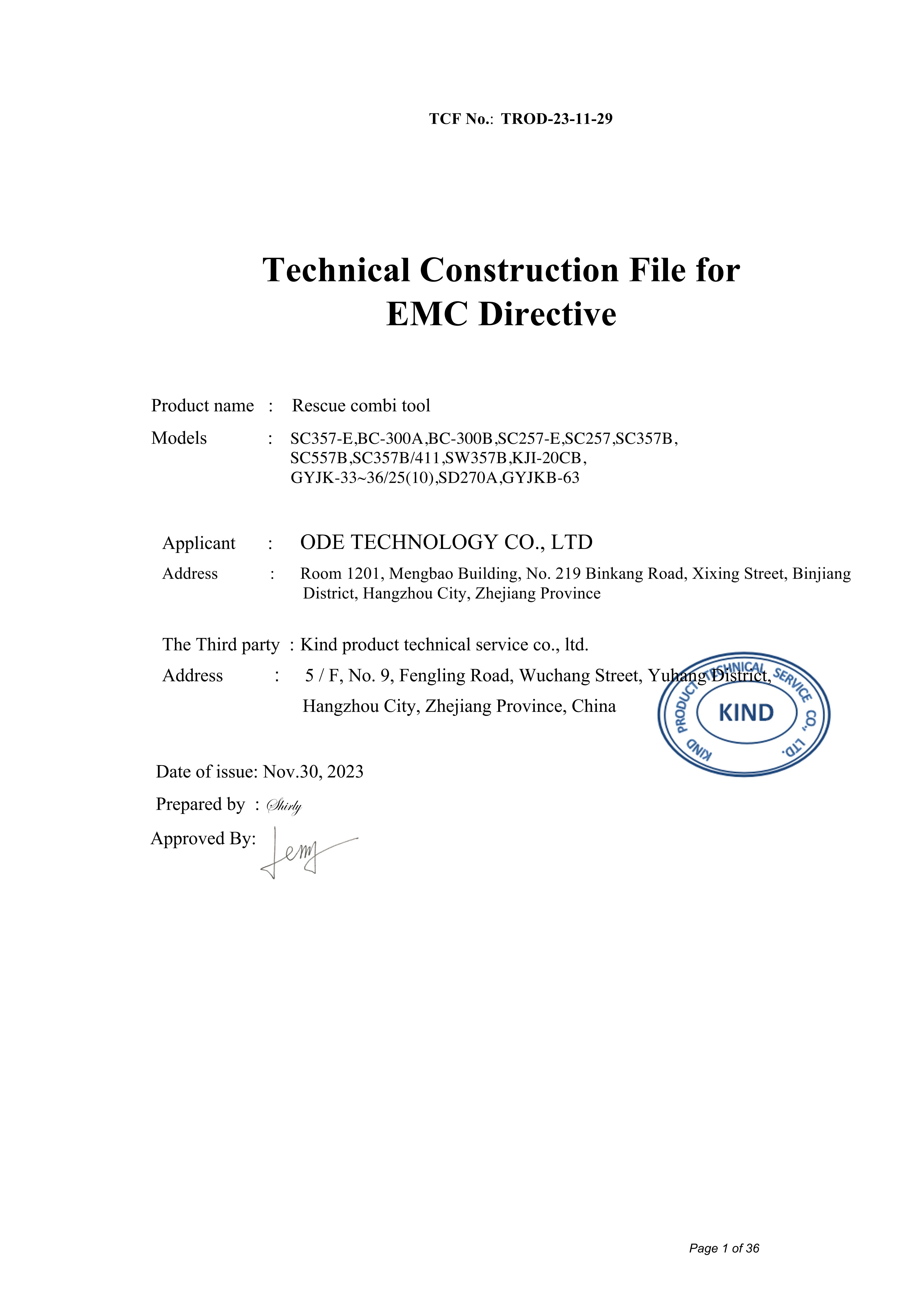 EMC Report-Ode Technology Rescue Spreader
