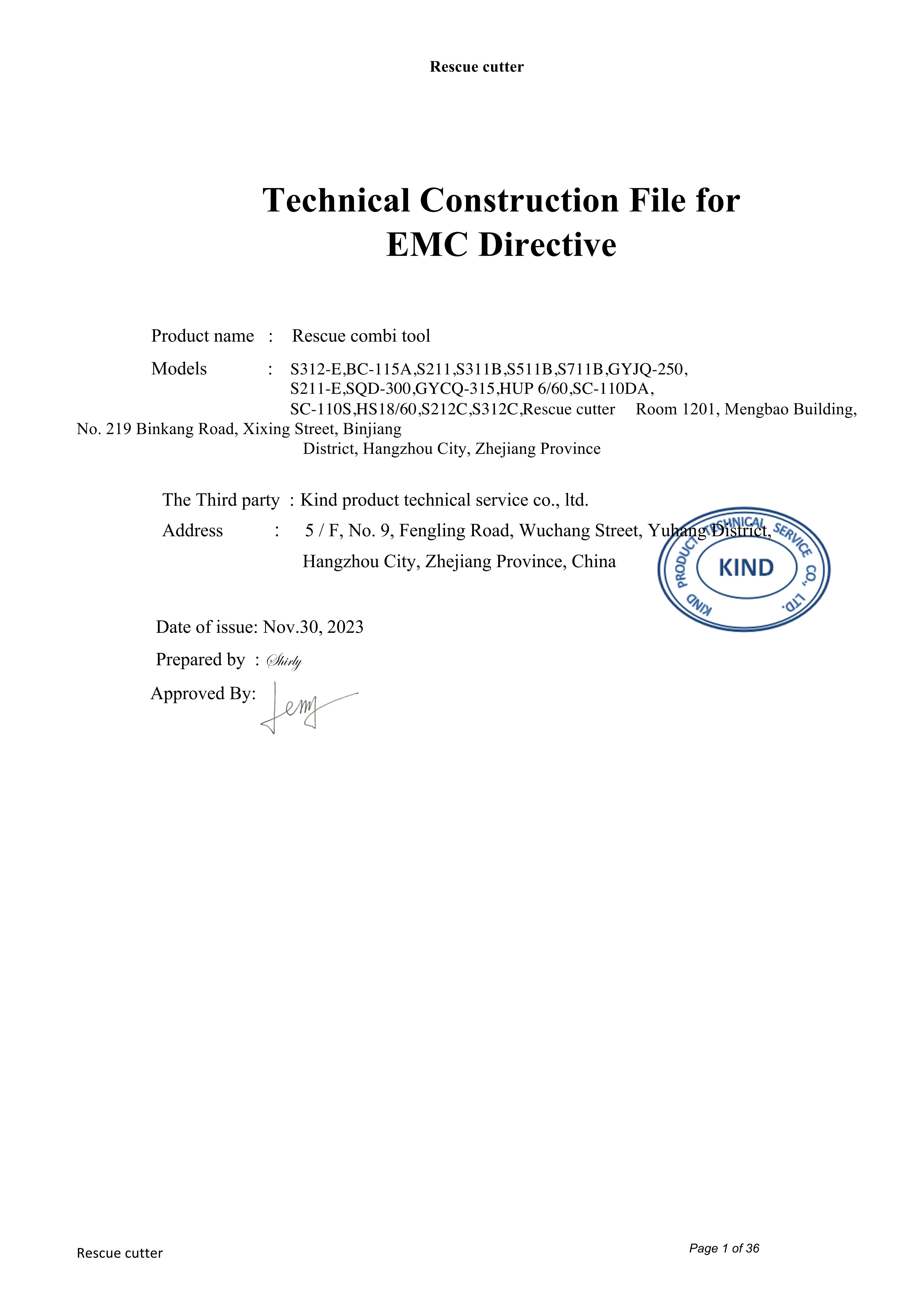 EMC REPORT-ODE Technology Hydraulic Cutter